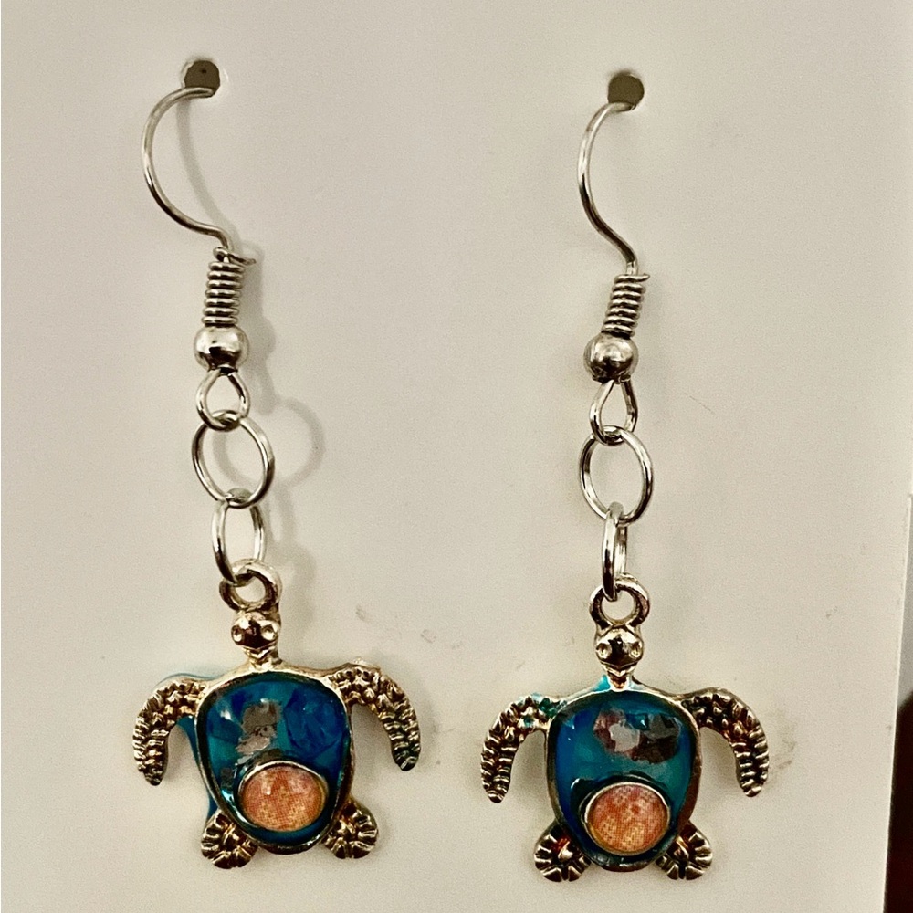 Colorful Turtle Dangle Earrings